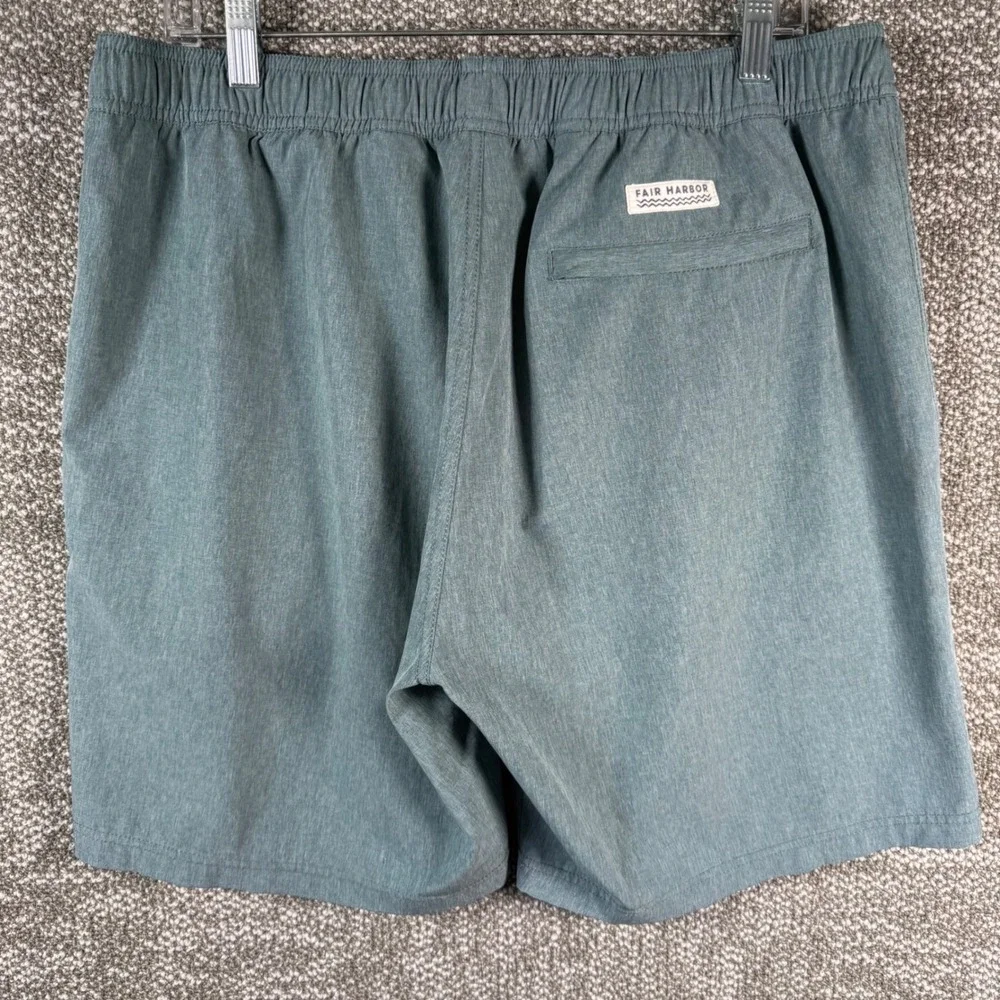 Fair Harbor The Anchor Swim Shorts Men XL Blue Heather Lined Board‎ Shorts